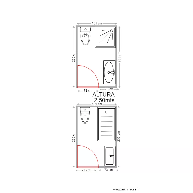 BA&Ntilde;O CARLES LOPEZ. Plano de 