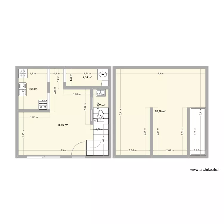 Casa canalejas V1.1. Plano de 5 y 52 m² Casa canalejas V1.1. Plano de 5 y 52 m²