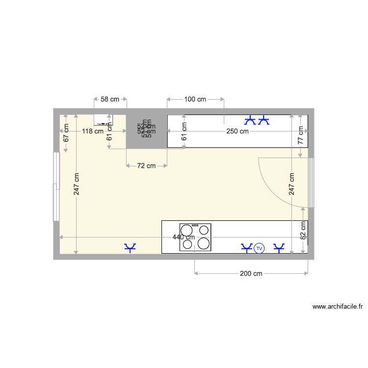 cocina. Plano de 0 habitación y 0 m2