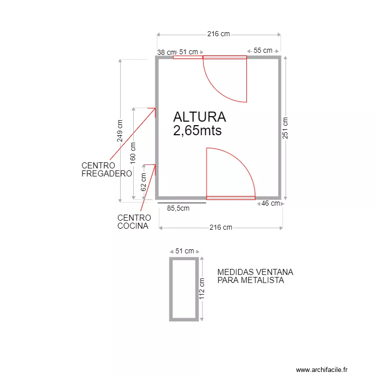 CRISTINA SANZ COCINA. Plano de 