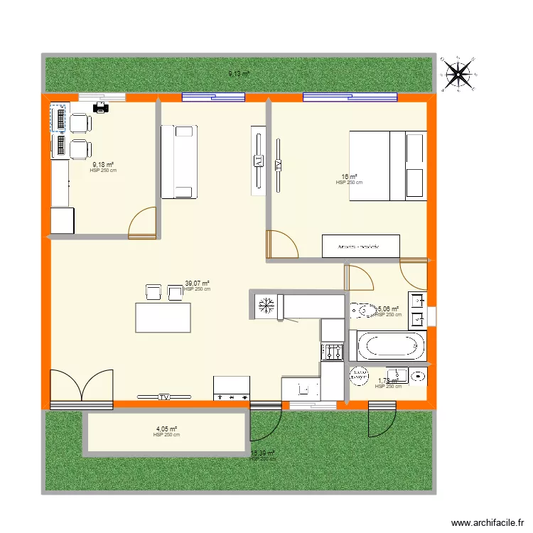 casa final con muebles. Plano de casa final con muebles. Plano de