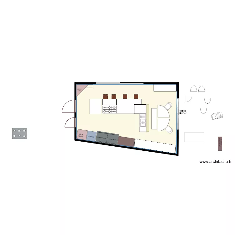 casa Creston cocina opcion 3. Plano de 