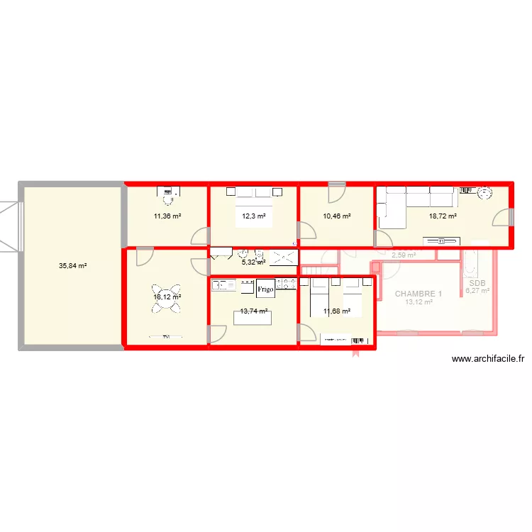 BI 35187. Plano de 25  y 251 m²