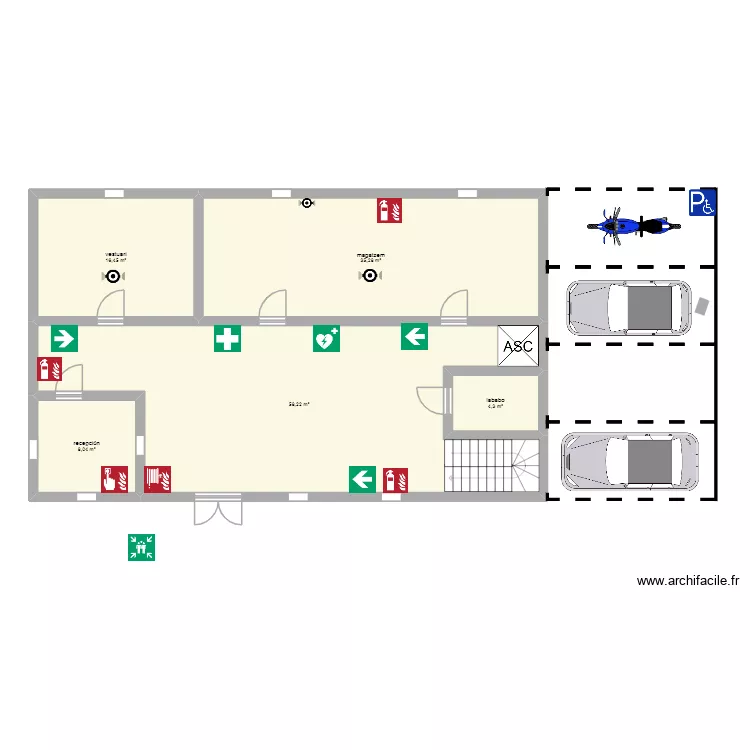 PLANO IPO planta baja. Plano de 5  y 122 m²