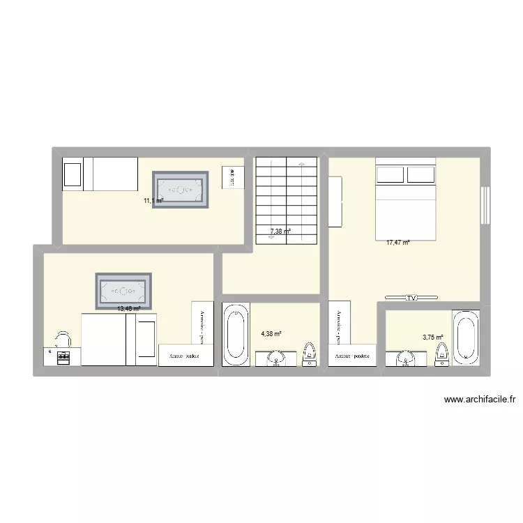 2da. Plano de 6  y 58 m²