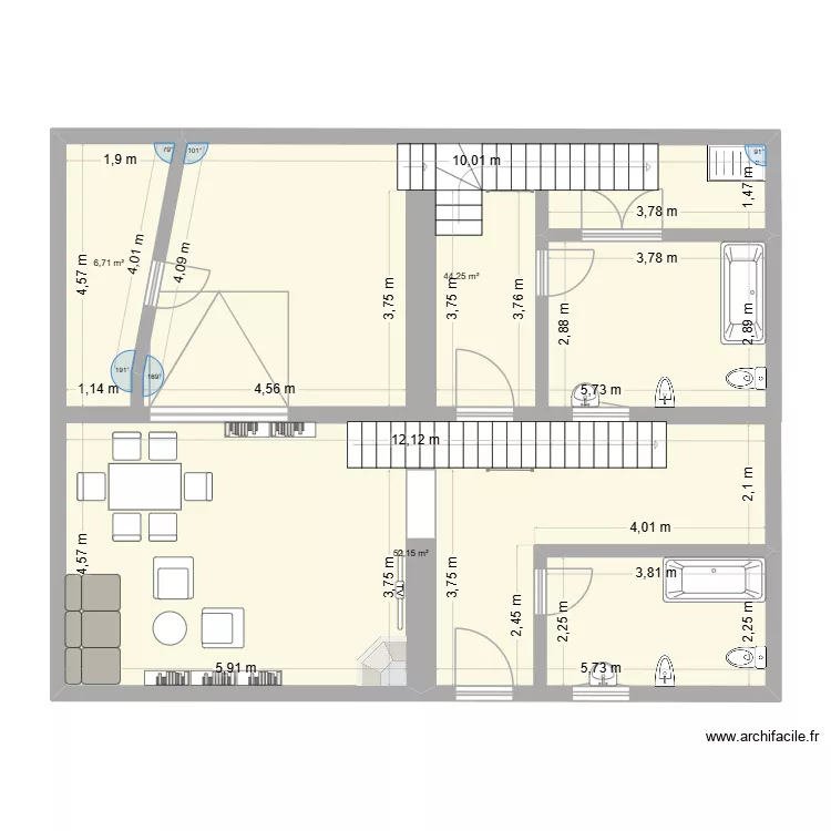 Casa del Cura 1.0. Plano de 3 Habitaciones y 103 m² Casa del Cura 1.0. Plano de 3 Habitaciones y 103 m²