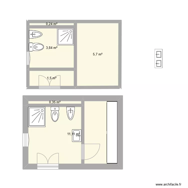 carrer major bany. Plano de 6  y 23 m²