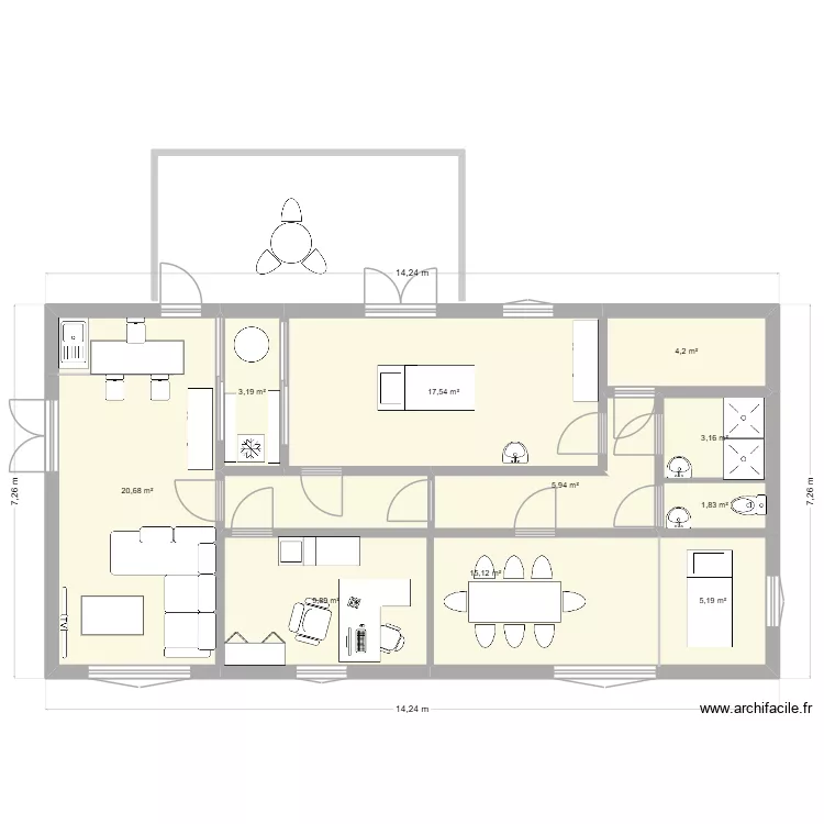 Spa111. Plano de 10  y 87 m²