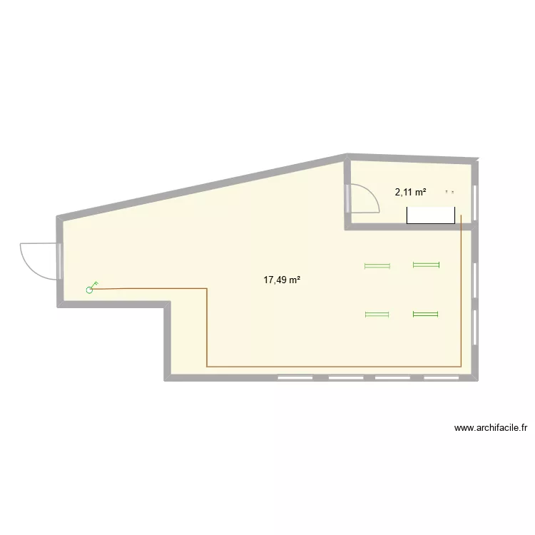 plano 0.1. Plano de 2  y 20 m²