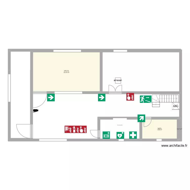 primera planta. Plano de 3 y 38 m² primera planta. Plano de 3 y 38 m²