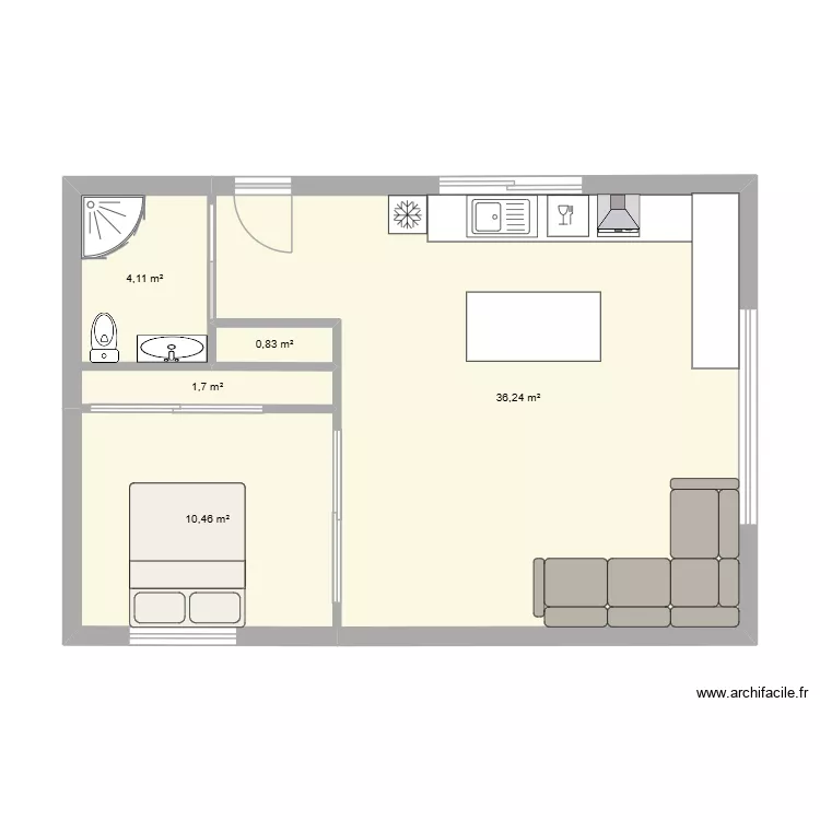 1&ordm;2&ordf;. Plano de 5 Habitaciones y 53 m²