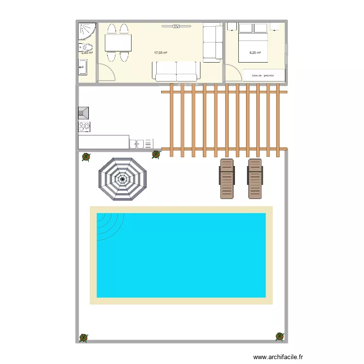 roberto1. Plano de 3  y 27 m²