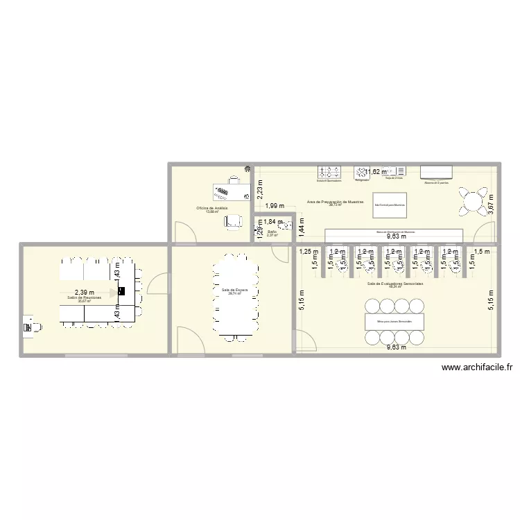 Instalaciones Laboratorio de An&aacute;lisis Sensorial. Plano de 