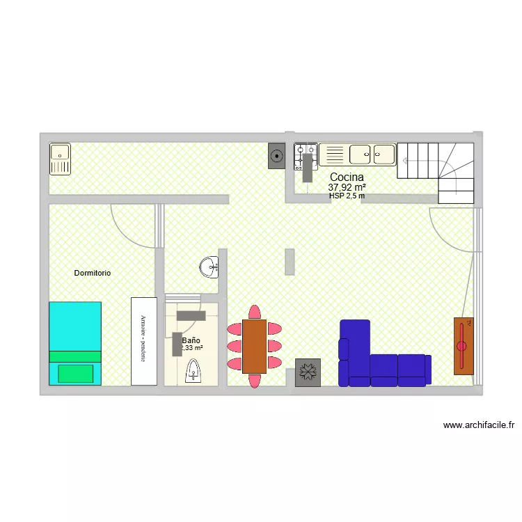 mi casa. Plano de 3 y 50 m² mi casa. Plano de 3 y 50 m²