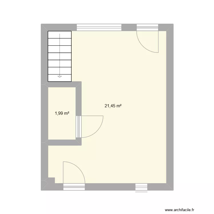 Planta baja. Plano de 2 y 23 m² Planta baja. Plano de 2 y 23 m²