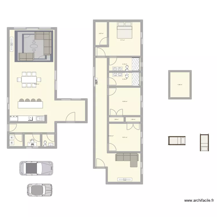 Casa tipo H V1. Plano de 12 Habitaciones y 187 m²