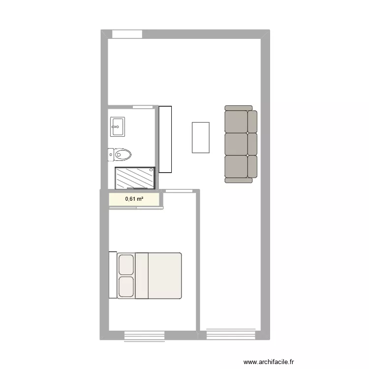 apto new. Plano de 1 Sala y 1 m² apto new. Plano de 1 Sala y 1 m²