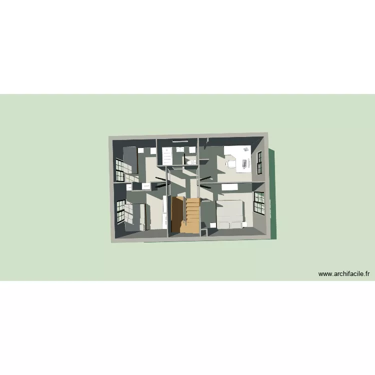 Planta1. Plano de 7 Habitaciones y 53 m² Planta1. Plano de 7 Habitaciones y 53 m²