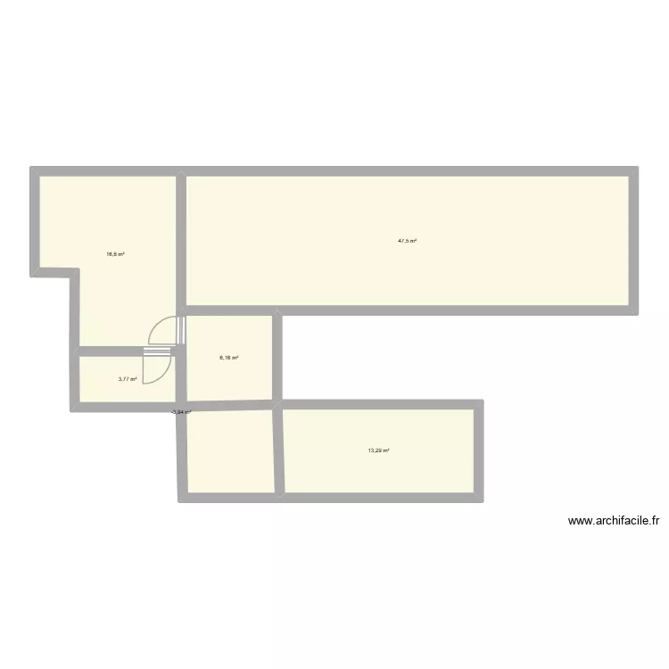 planta alta. Plano de 6 Habitaciones y 89 m² planta alta. Plano de 6 Habitaciones y 89 m²
