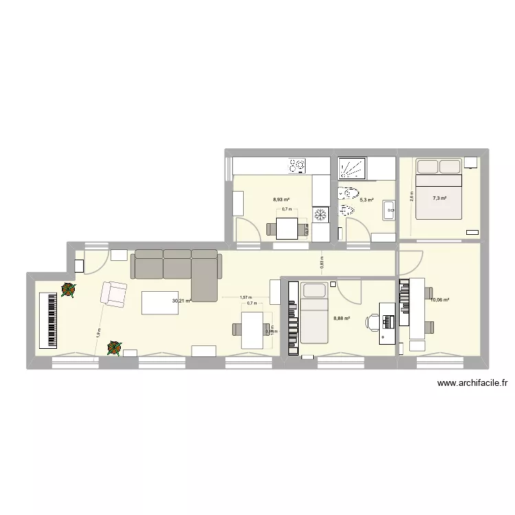 Calle Acuerdo 1. Plano de 6 Habitaciones y 71 m² Calle Acuerdo 1. Plano de 6 Habitaciones y 71 m²