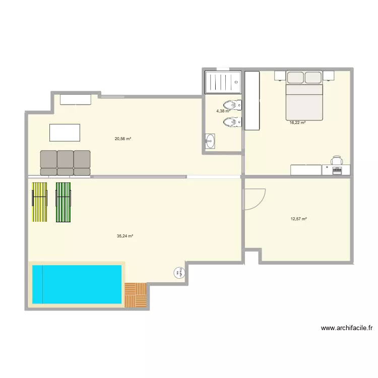 terraza. Plano de 5 y 89 m² terraza. Plano de 5 y 89 m²