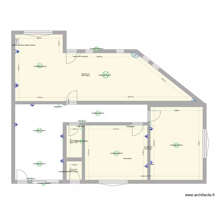 plano vivienda. Plano de 4 Habitaciones y 92 m² plano vivienda. Plano de 4 Habitaciones y 92 m²
