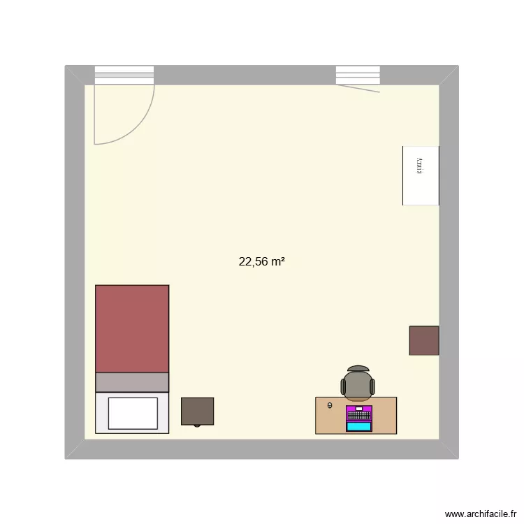 dfbn. Plano de 1  y 23 m²