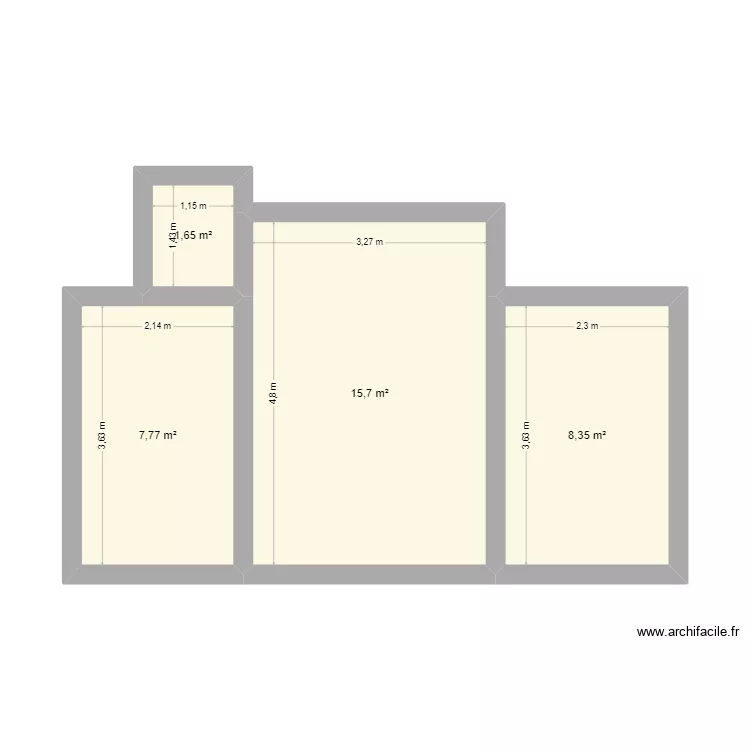 Marques Viana. Plano de 4 Habitaciones y 33 m² Marques Viana. Plano de 4 Habitaciones y 33 m²