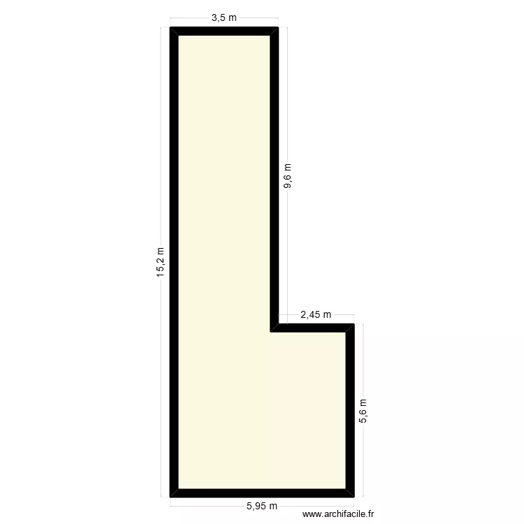 local casa. Plano de 1 habitación y 57 m²