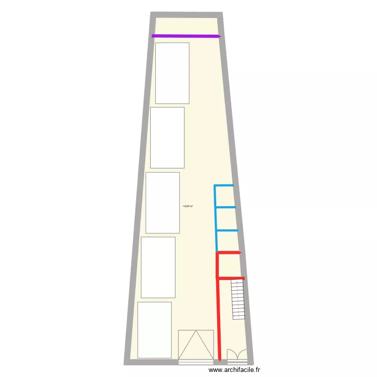 Garaje 2 con tras. Plano de 1  y 141 m²