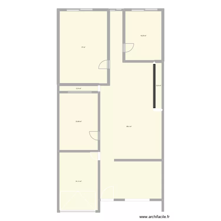 finca 2. Plano de 7 Habitaciones y 199 m²