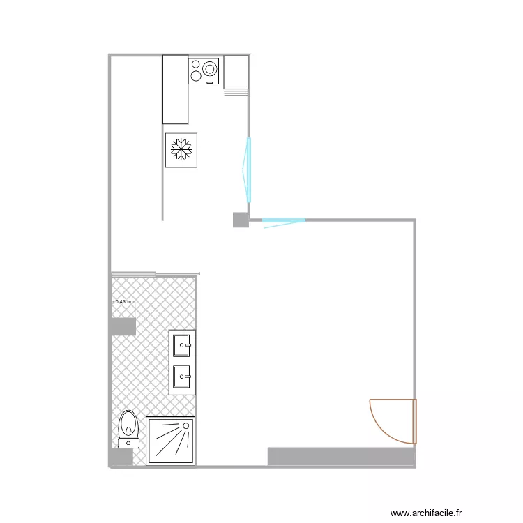 Proyecto 1 - Base x. Plano de 1  y 5 m²