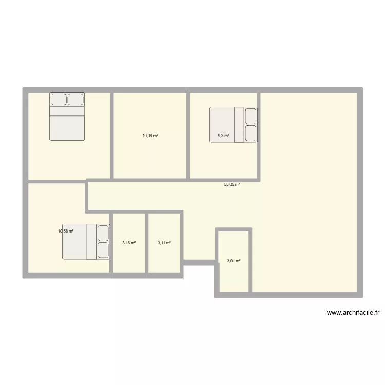 Plano Claudia 4. Plano de 7 Habitaciones y 94 m² Plano Claudia 4. Plano de 7 Habitaciones y 94 m²