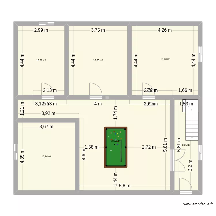 Sotano 3. Plano de 6 Habitaciones y 111 m² Sotano 3. Plano de 6 Habitaciones y 111 m²