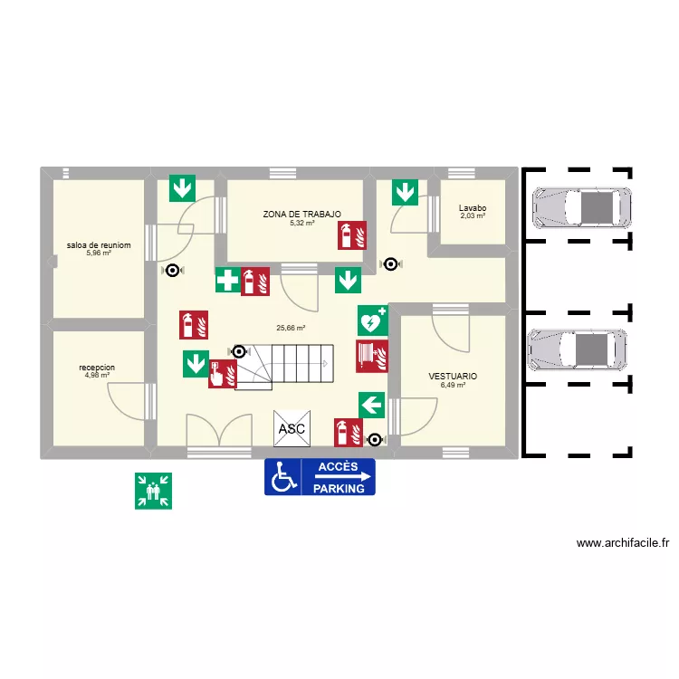 pnanol 1. Plano de 6  y 50 m²