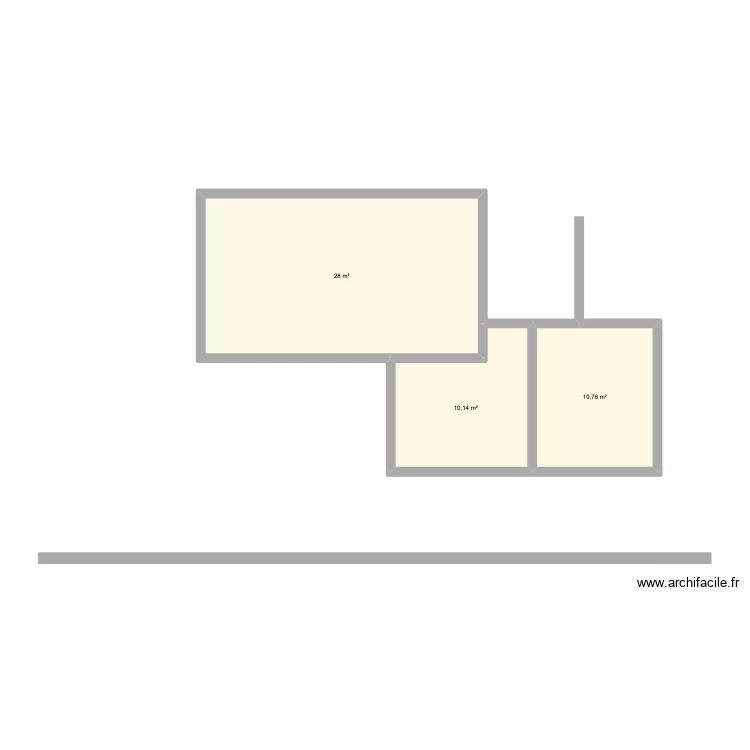 plano3. Plano de 3 Habitaciones y 49 m²