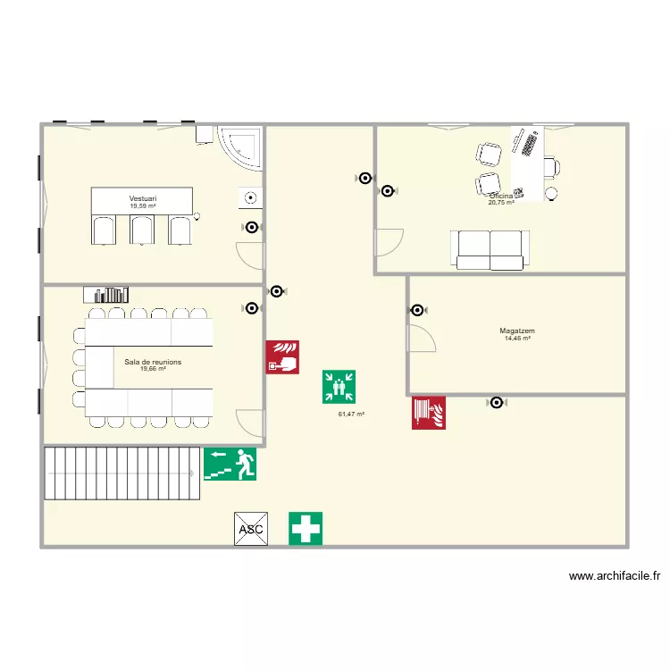 Plànol d'emergència i evacuació. Plano de Plànol d'emergència i evacuació. Plano de