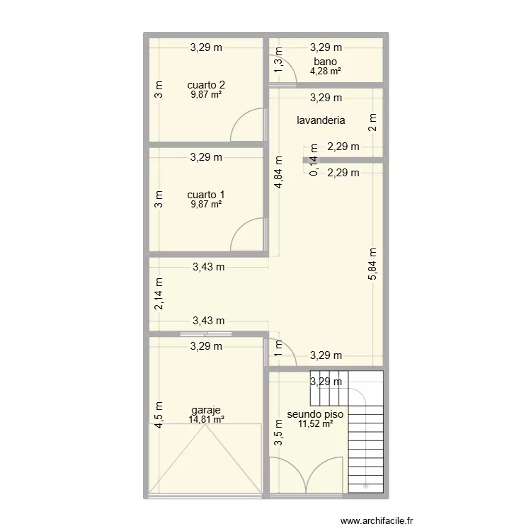 casa. Plano de 6  y 84 m²