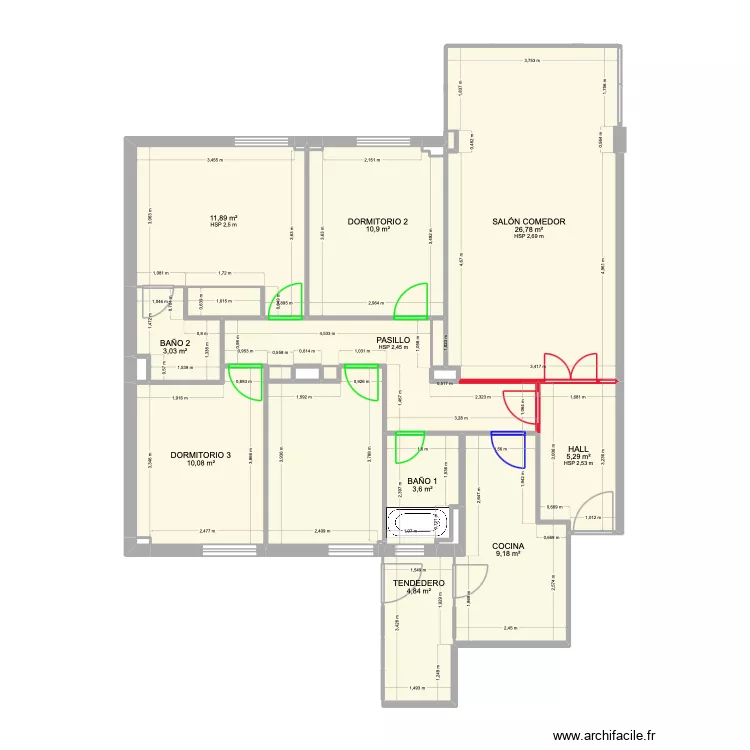 MiCasa. Plano de 23  y 105 m²