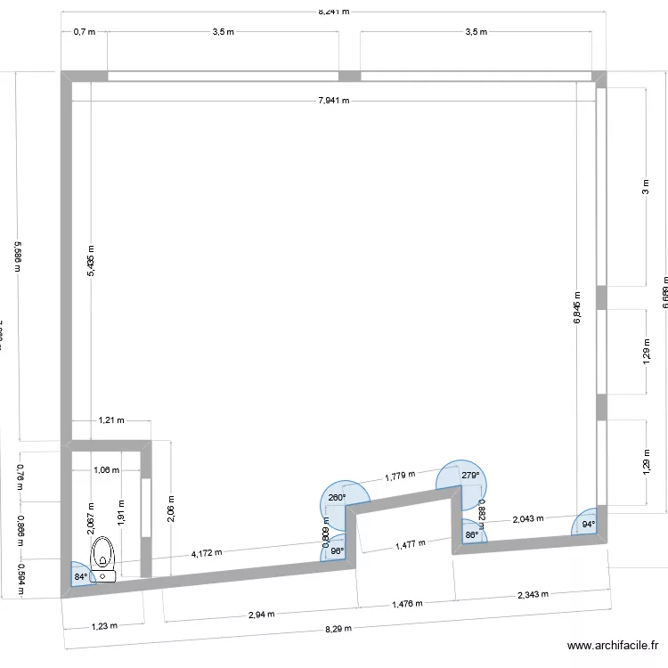 local gallec. Plano de 1 Sala y 56 m² local gallec. Plano de 1 Sala y 56 m²