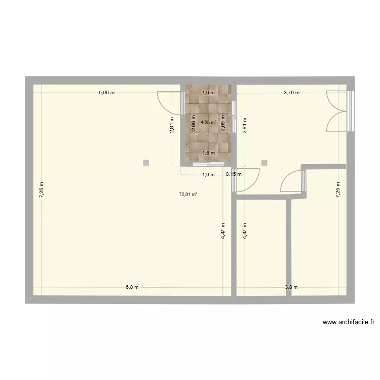 apar,. Plano de 2 Habitaciones y 76 m² apar,. Plano de 2 Habitaciones y 76 m²