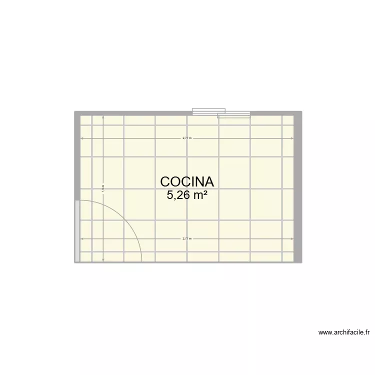 Cocina 2. Plano de 1 Sala y 5 m² Cocina 2. Plano de 1 Sala y 5 m²
