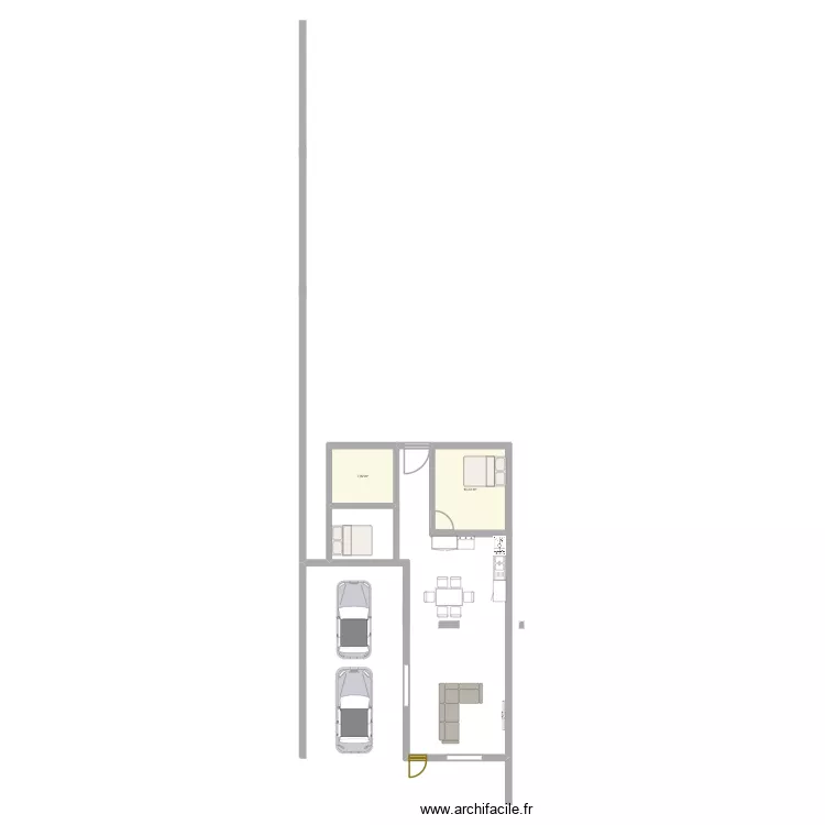 casa castillo. Plano de 2 Habitaciones y 21 m² casa castillo. Plano de 2 Habitaciones y 21 m²