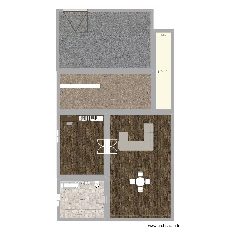 casa de frances. Plano de 6 Habitaciones y 195 m² casa de frances. Plano de 6 Habitaciones y 195 m²