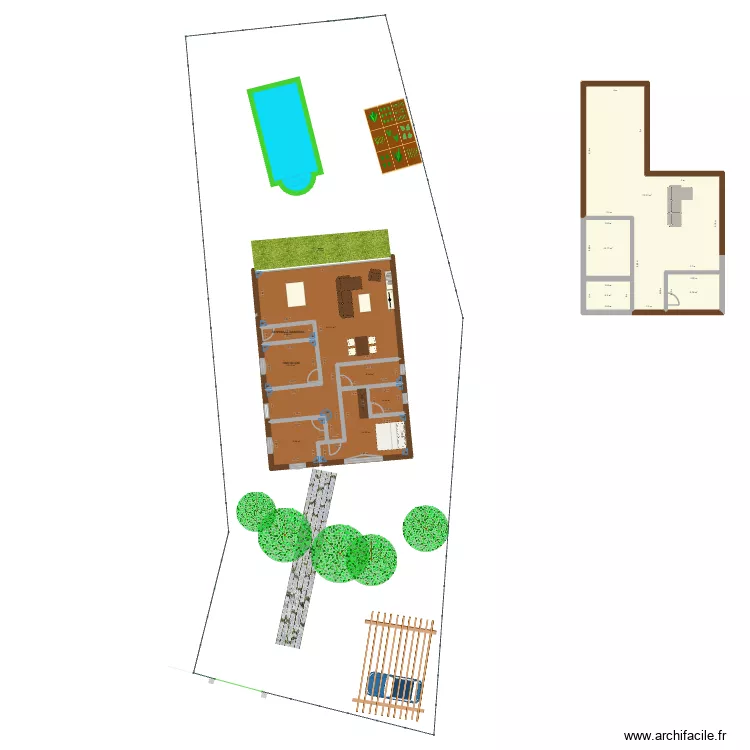 PARCELITA. Plano de 11 Habitaciones y 213 m²