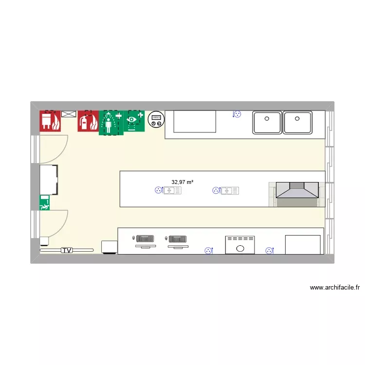 PLANO LABORATORIO FISICO QUIMICO. Plano de 1 Sala y 33 m² PLANO LABORATORIO FISICO QUIMICO. Plano de 1 Sala y 33 m²