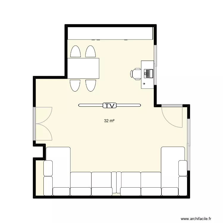 SALON 02. Plano de 1  y 32 m²