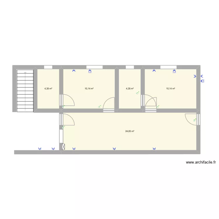 casa y apartamentos las brisas. Plano de 5  y 54 m²