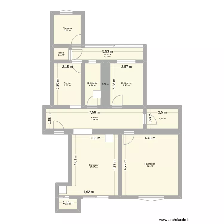 casa de IMX. Plano de 12 Habitaciones y 88 m² casa de IMX. Plano de 12 Habitaciones y 88 m²
