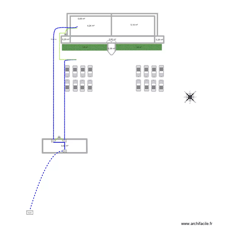 Croquis edificio. Plano de 8  y 17 m²